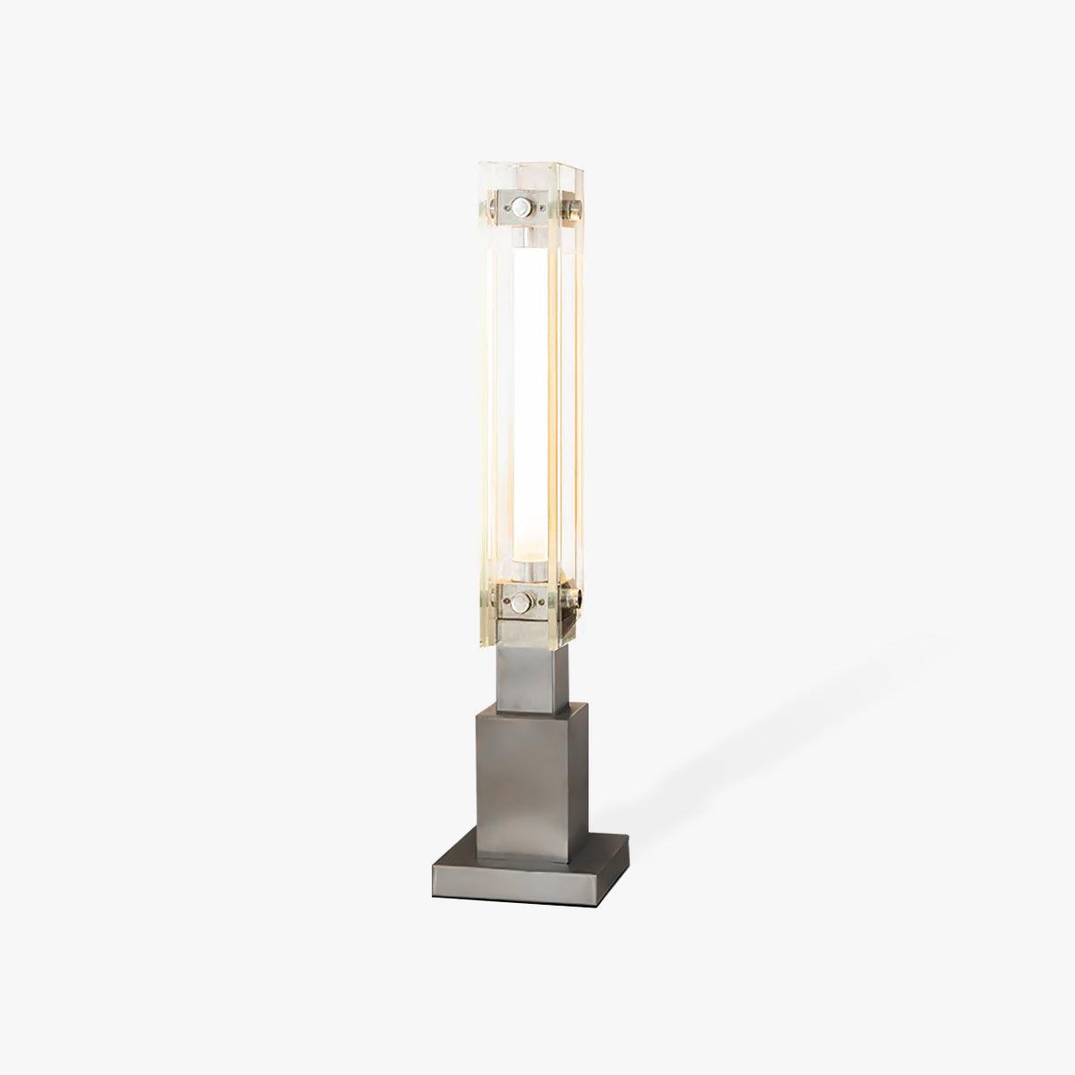 Modern LED Glass Table Lamp with Stainless Steel Base and Contemporary Minimalist Design