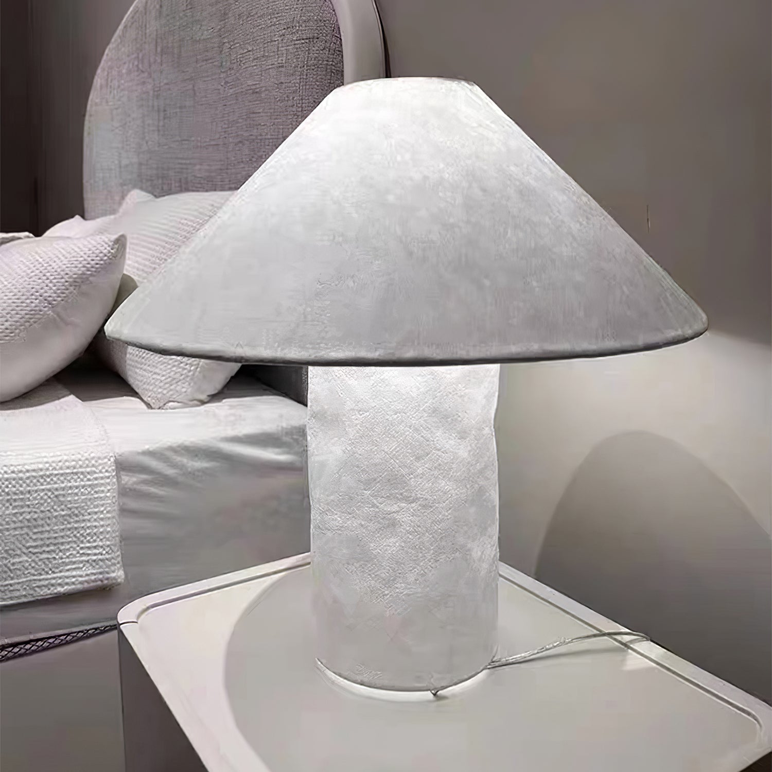Modern Sculptural Dupont Paper Table Lamp for Contemporary Bedroom Lighting