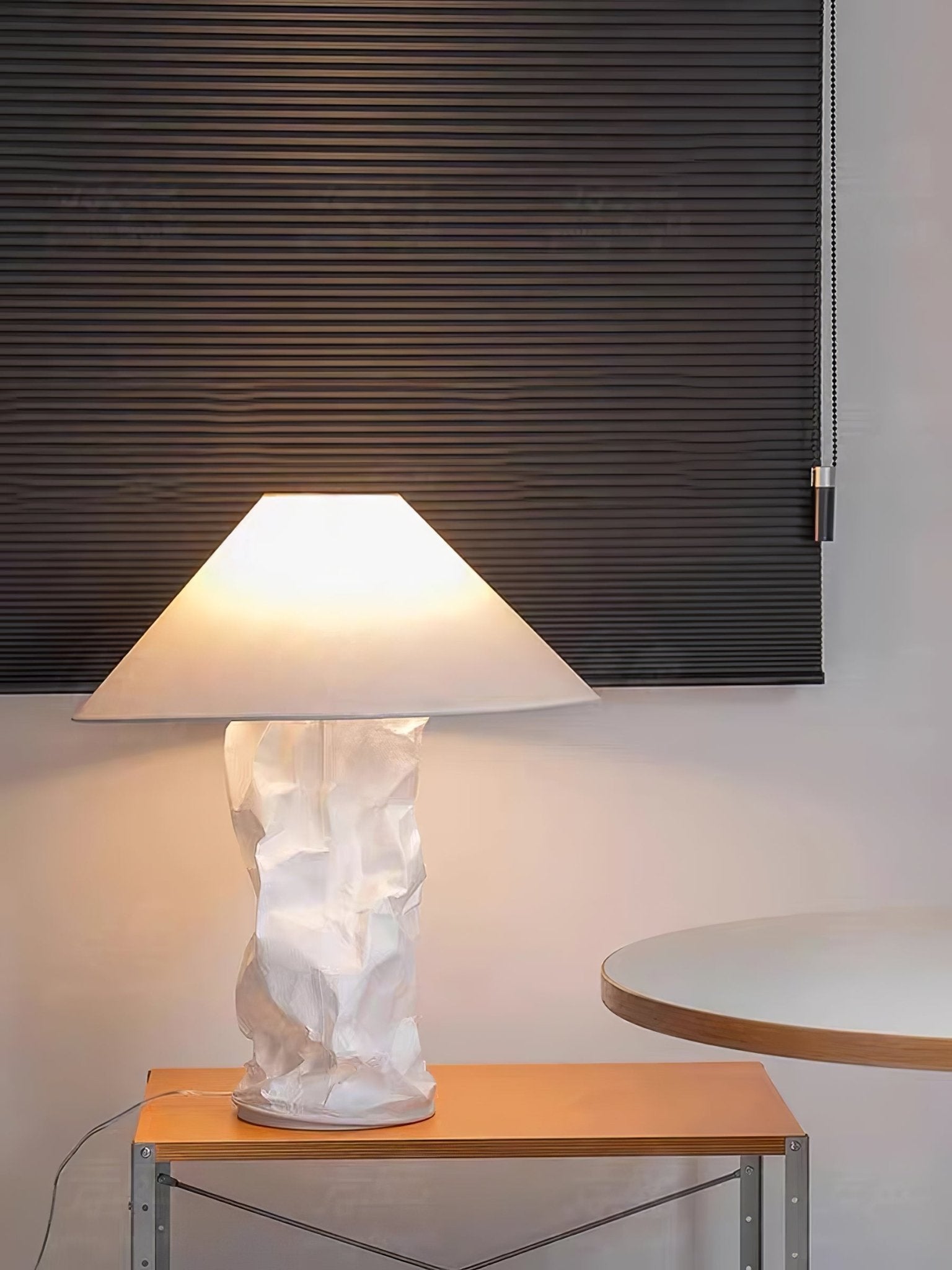 Modern Sculptural Dupont Paper Table Lamp for Contemporary Bedroom Lighting