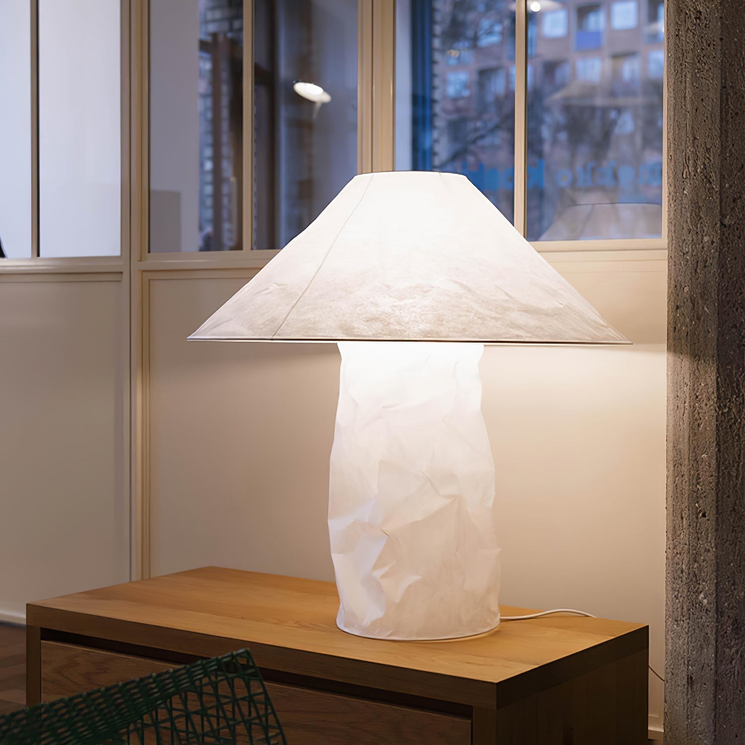 Modern Sculptural Dupont Paper Table Lamp for Contemporary Bedroom Lighting