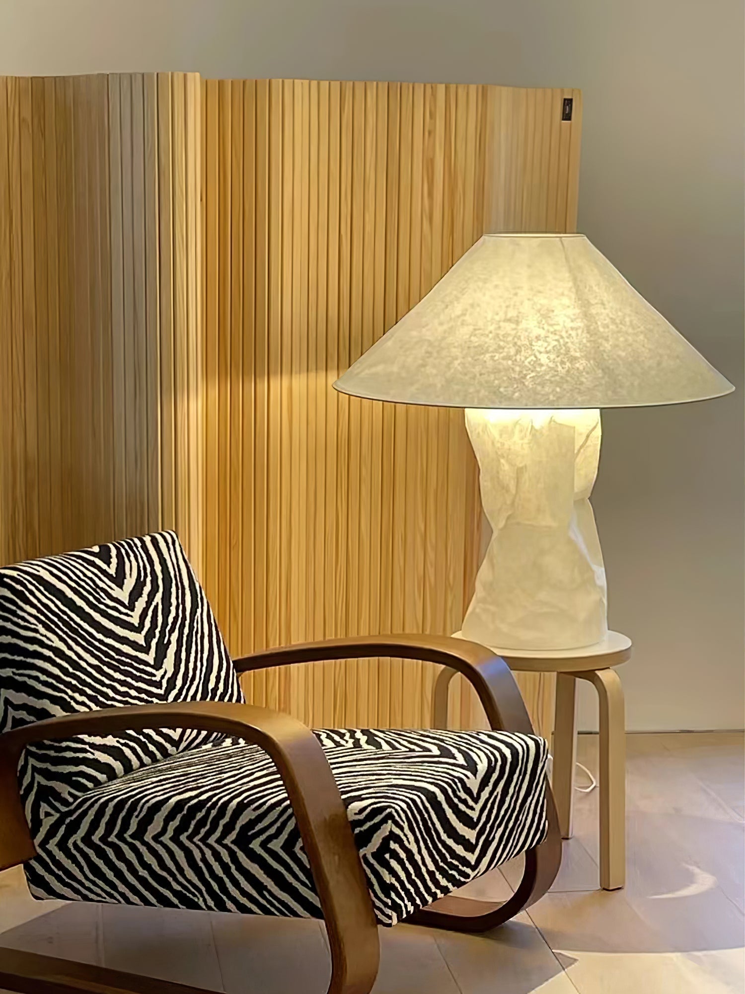 Modern Sculptural Dupont Paper Table Lamp for Contemporary Bedroom Lighting