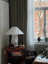 Modern Sculptural Dupont Paper Table Lamp for Contemporary Bedroom Lighting