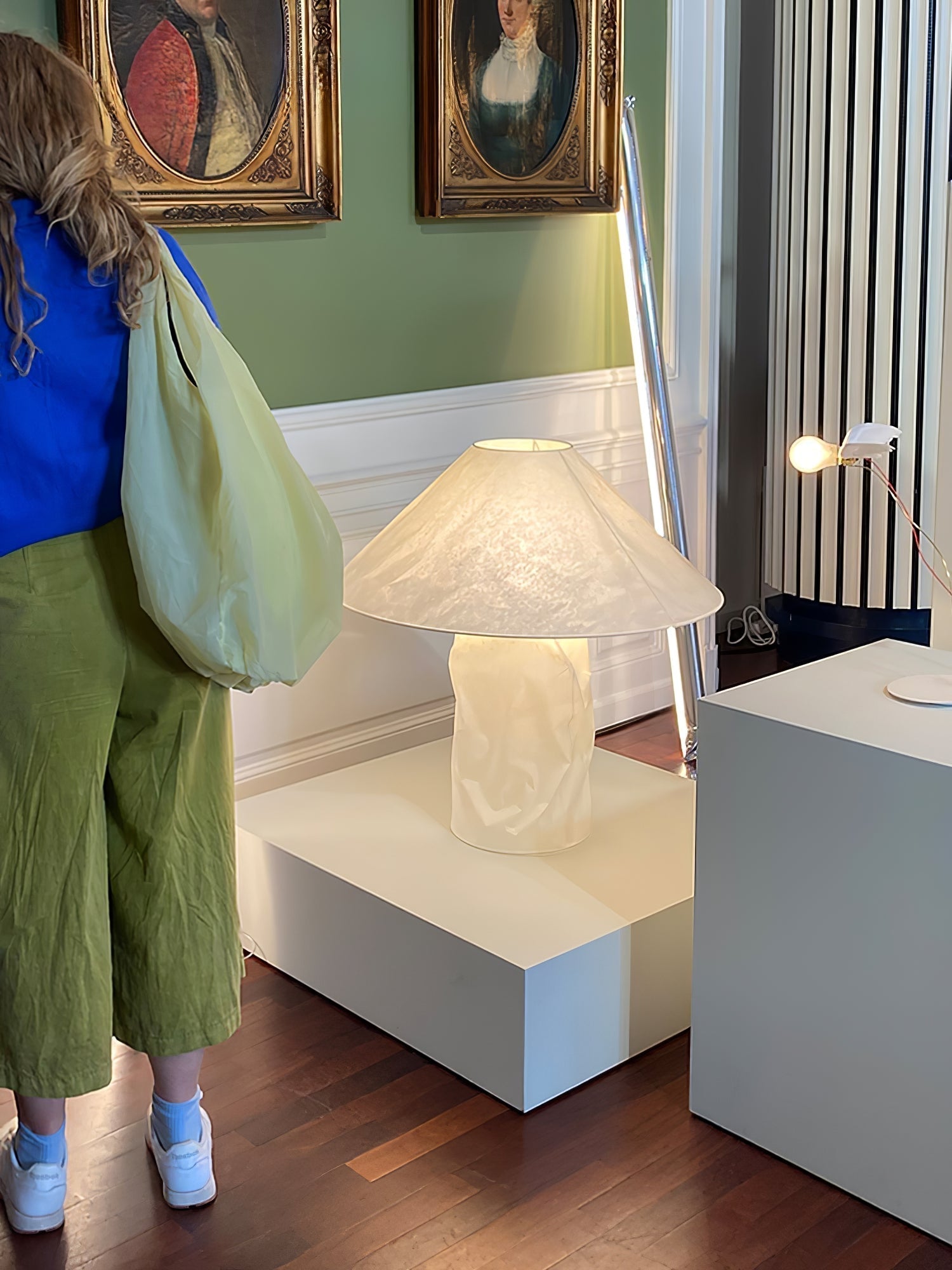 Modern Sculptural Dupont Paper Table Lamp for Contemporary Bedroom Lighting