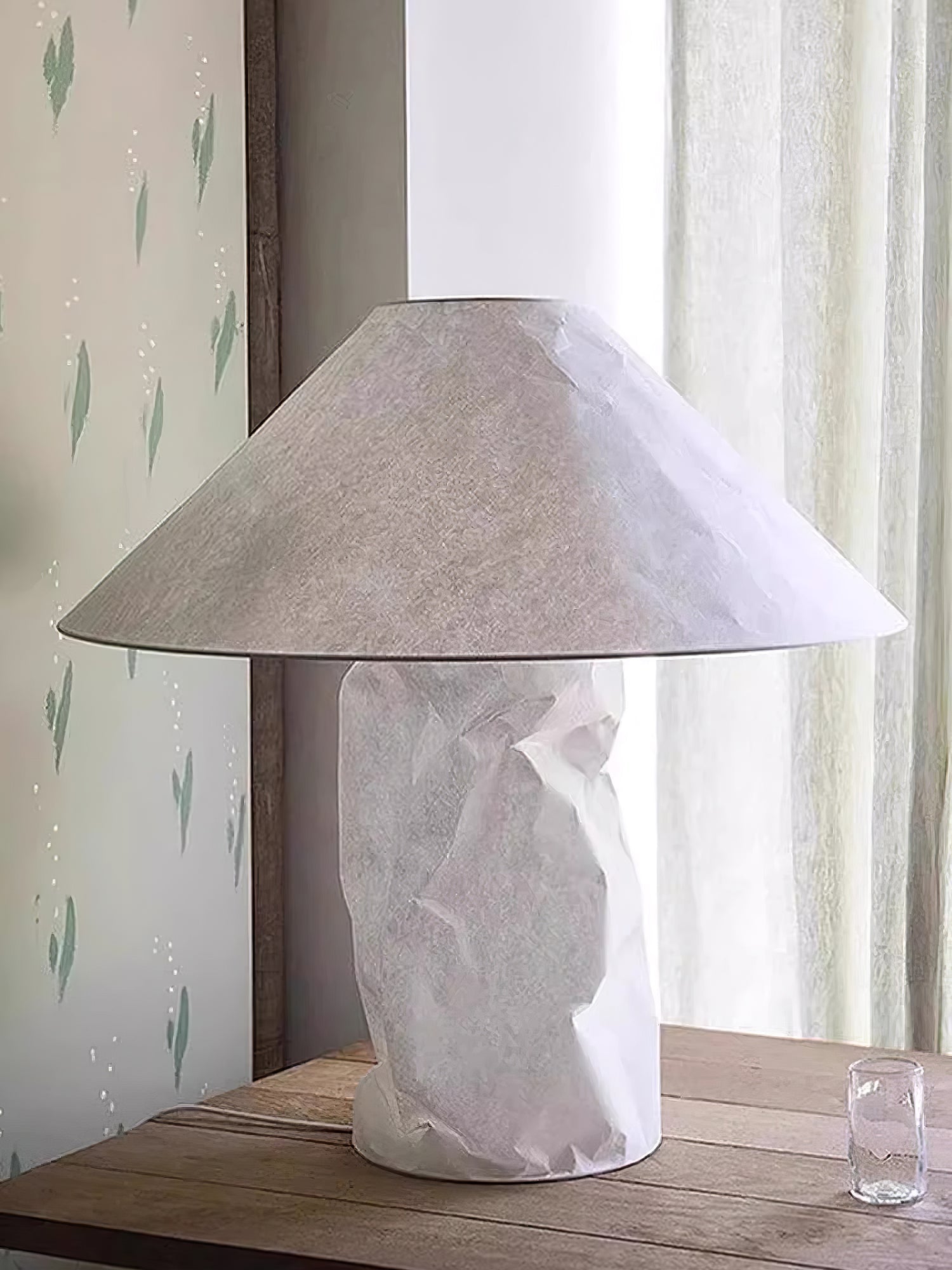 Modern Sculptural Dupont Paper Table Lamp for Contemporary Bedroom Lighting