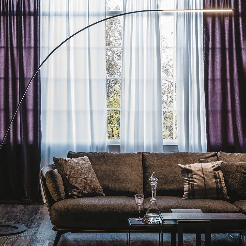 Lampo Minimalist Arc Floor Lamp Modern Steel Wire LED Torchiere Standing Light