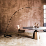 Lampo Minimalist Arc Floor Lamp Modern Steel Wire LED Torchiere Standing Light