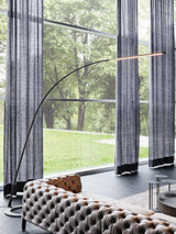 Lampo Minimalist Arc Floor Lamp Modern Steel Wire LED Torchiere Standing Light