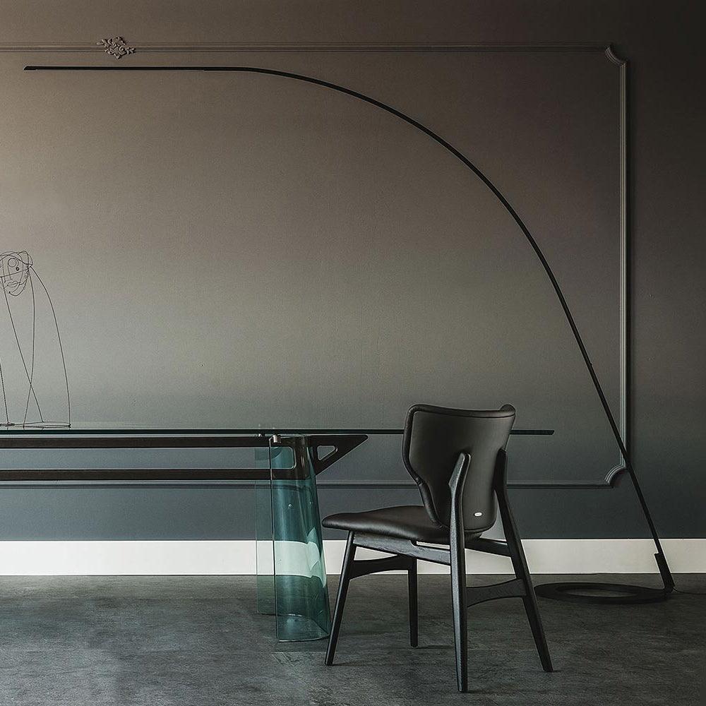 Lampo Minimalist Arc Floor Lamp Modern Steel Wire LED Torchiere Standing Light