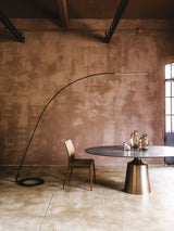 Lampo Minimalist Arc Floor Lamp Modern Steel Wire LED Torchiere Standing Light