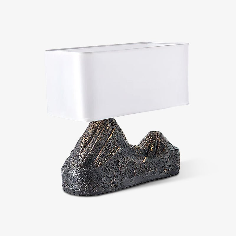 Artistic Landscape Side Table Lamp Resin Base with Fabric Shade Lighting