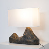 Artistic Landscape Side Table Lamp Resin Base with Fabric Shade Lighting