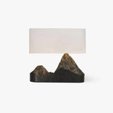 Artistic Landscape Side Table Lamp Resin Base with Fabric Shade Lighting