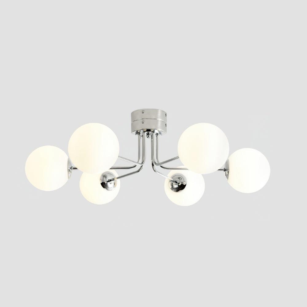 Modern Curved Silhouette Glass Globe Ceiling Lamp Lanta Style Chandelier in Gold or Chrome