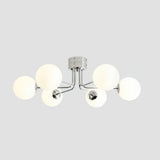 Modern Curved Silhouette Glass Globe Ceiling Lamp Lanta Style Chandelier in Gold or Chrome