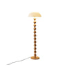 Japanese Rice Paper Standing Floor Lamp with Sculptural Cherry Wood Base and White Shade