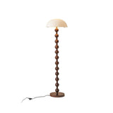 Japanese Rice Paper Standing Floor Lamp with Sculptural Cherry Wood Base and White Shade