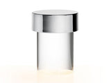 Modern Rechargeable LED Portable Table Lamp with Elegant Crystal Glass Column Design