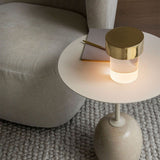 Modern Rechargeable LED Portable Table Lamp with Elegant Crystal Glass Column Design