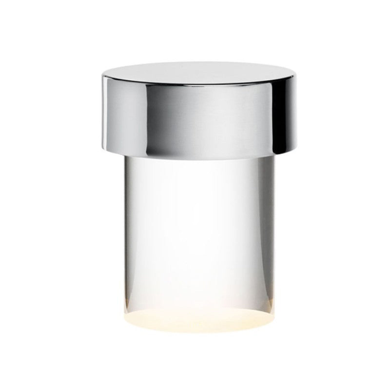 Modern Rechargeable LED Portable Table Lamp with Elegant Crystal Glass Column Design
