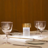 Modern Rechargeable LED Portable Table Lamp with Elegant Crystal Glass Column Design