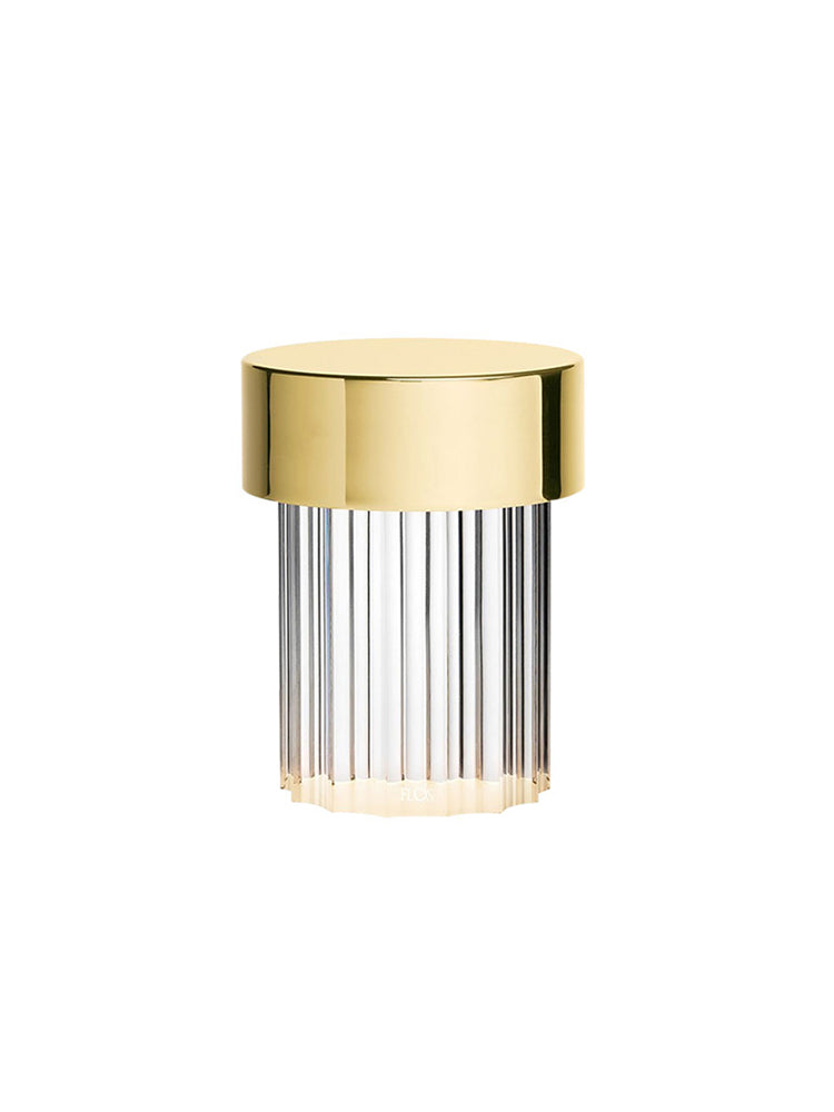 Modern Rechargeable LED Portable Table Lamp with Elegant Crystal Glass Column Design
