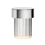 Modern Rechargeable LED Portable Table Lamp with Elegant Crystal Glass Column Design