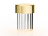 Modern Rechargeable LED Portable Table Lamp with Elegant Crystal Glass Column Design