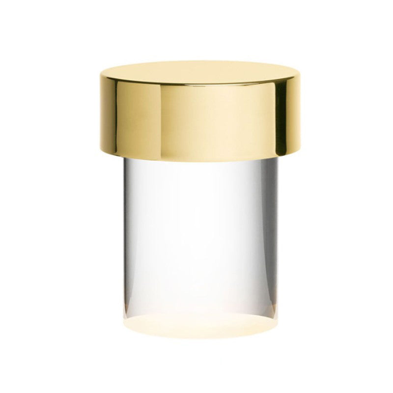 Modern Rechargeable LED Portable Table Lamp with Elegant Crystal Glass Column Design