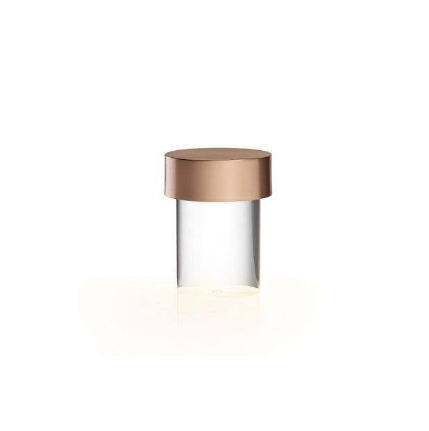 Modern Rechargeable LED Portable Table Lamp with Elegant Crystal Glass Column Design