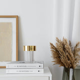 Modern Rechargeable LED Portable Table Lamp with Elegant Crystal Glass Column Design