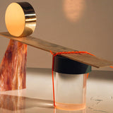 Modern Rechargeable LED Portable Table Lamp with Elegant Crystal Glass Column Design