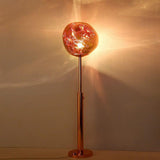 Modern Molten Lava Art Floor Standing Lamp with Spherical Metallic Shade
