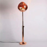 Modern Molten Lava Art Floor Standing Lamp with Spherical Metallic Shade