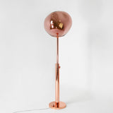 Modern Molten Lava Art Floor Standing Lamp with Spherical Metallic Shade