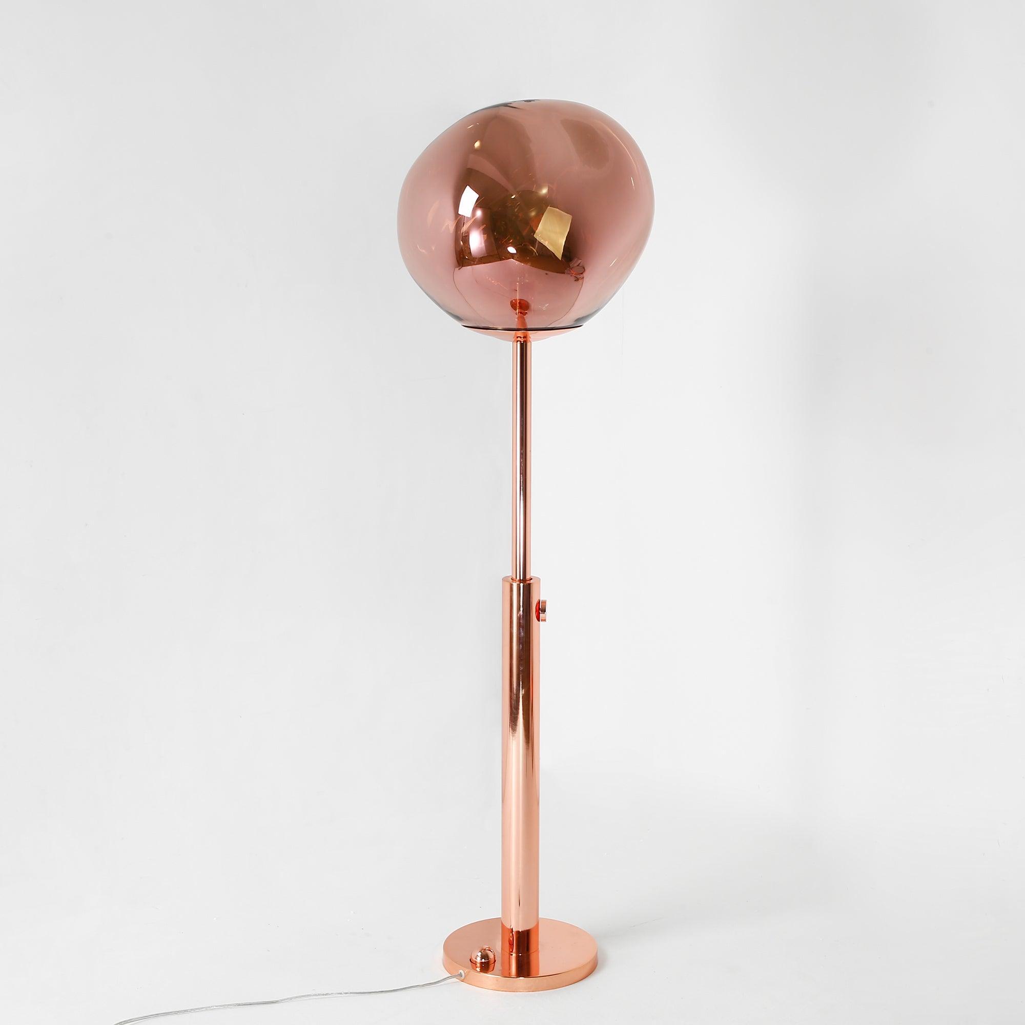 Modern Molten Lava Art Floor Standing Lamp with Spherical Metallic Shade