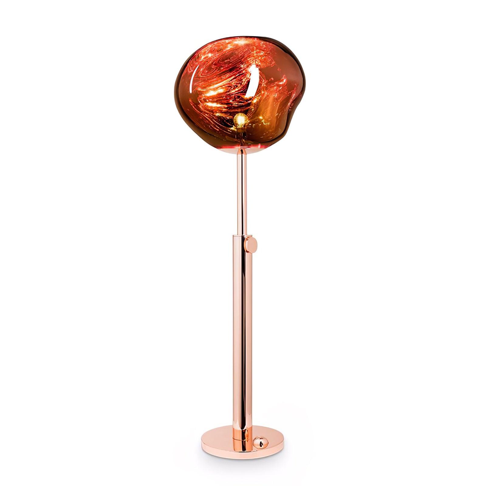 Modern Molten Lava Art Floor Standing Lamp with Spherical Metallic Shade