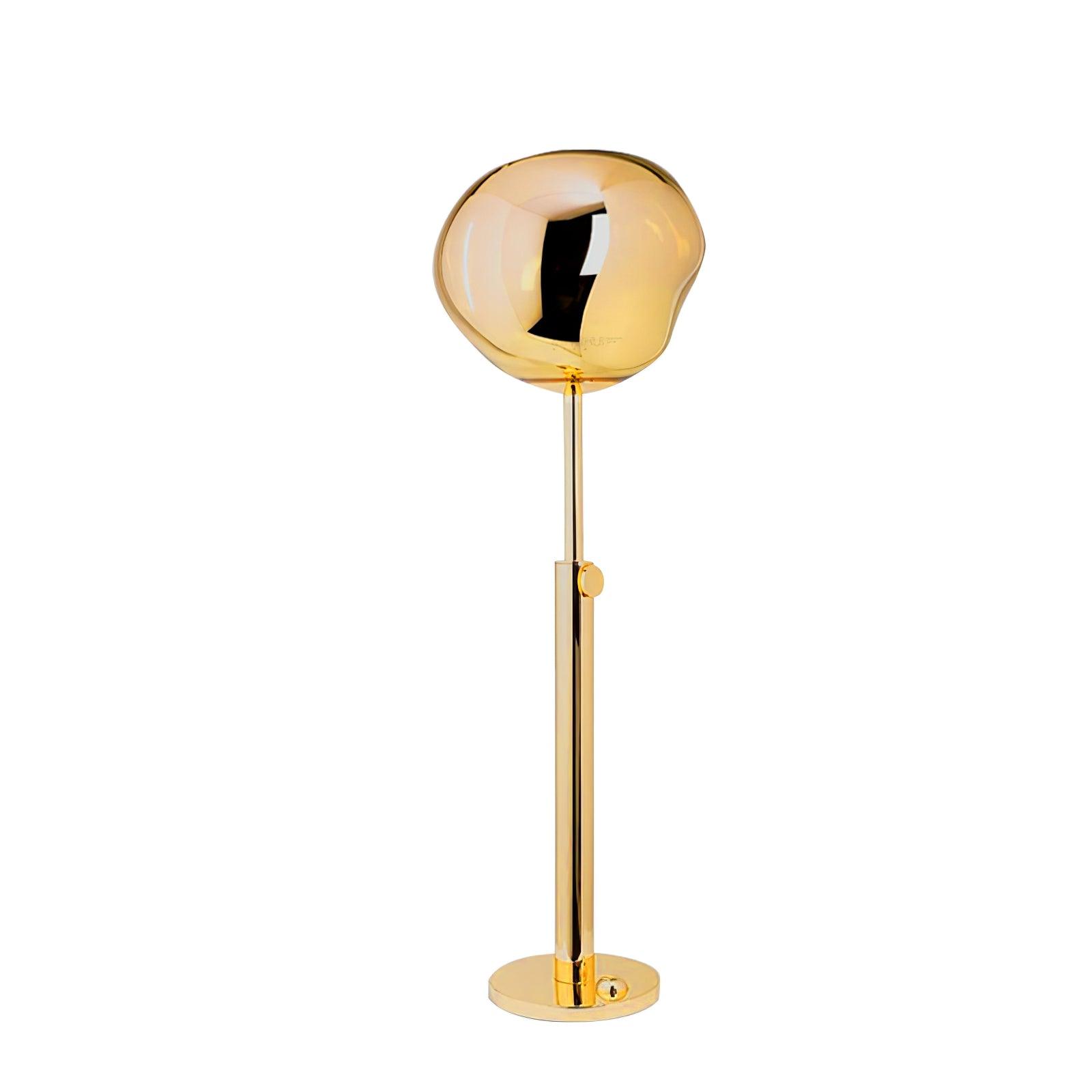 Modern Molten Lava Art Floor Standing Lamp with Spherical Metallic Shade