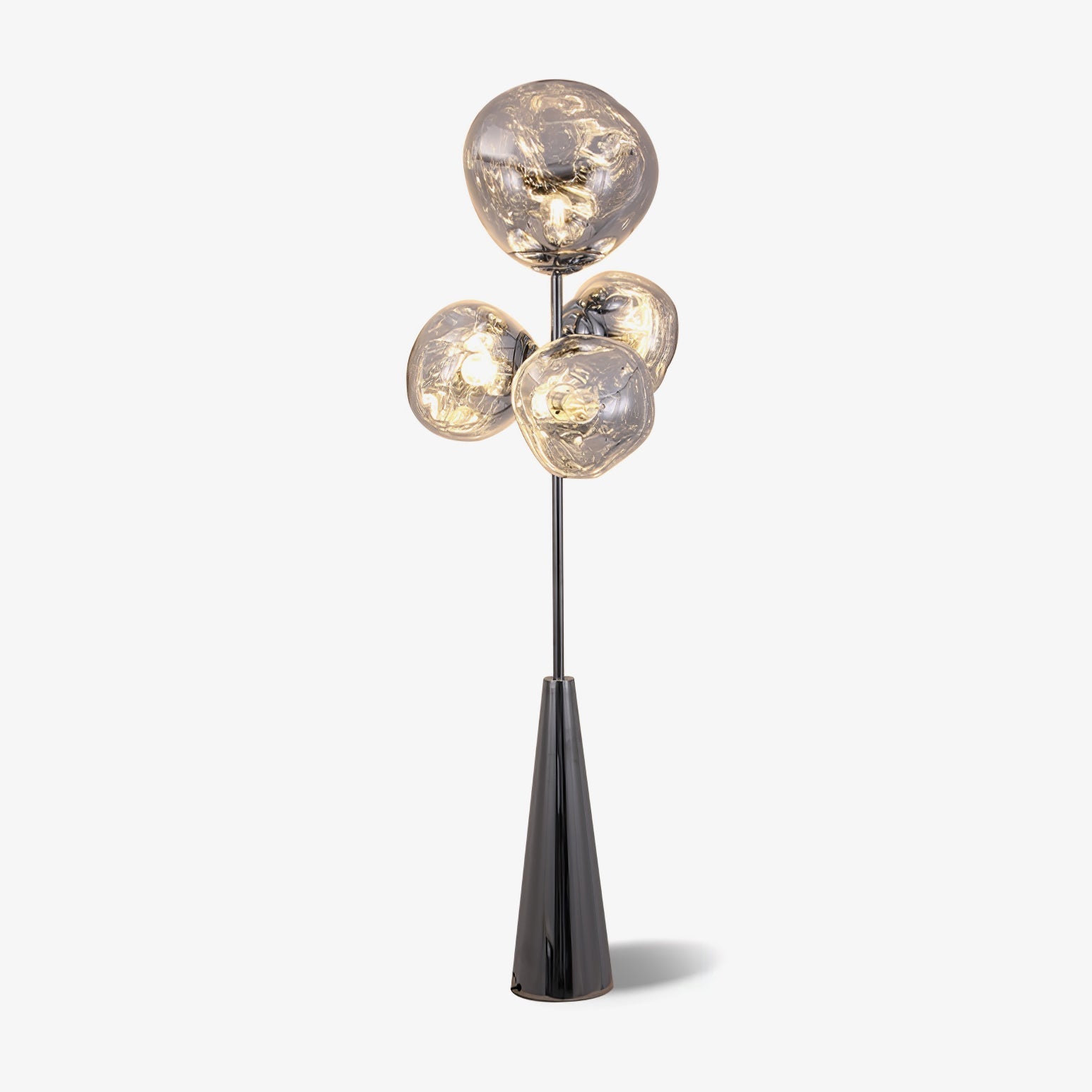 Decorative Melting Glass Column Floor Lamp Standing Light with Marble Base