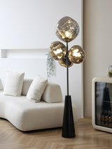 Decorative Melting Glass Column Floor Lamp Standing Light with Marble Base