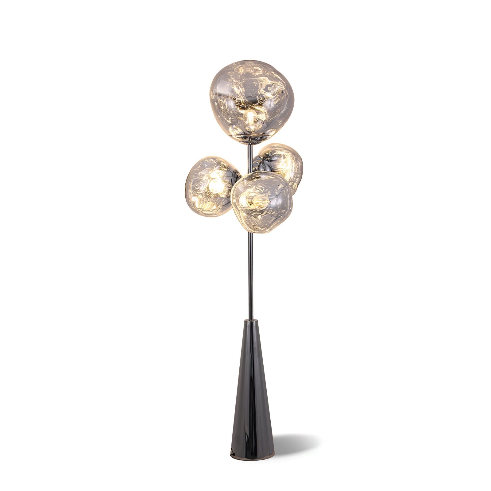 Decorative Melting Glass Column Floor Lamp Standing Light with Marble Base