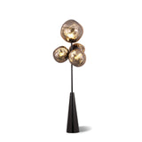 Decorative Melting Glass Column Floor Lamp Standing Light with Marble Base