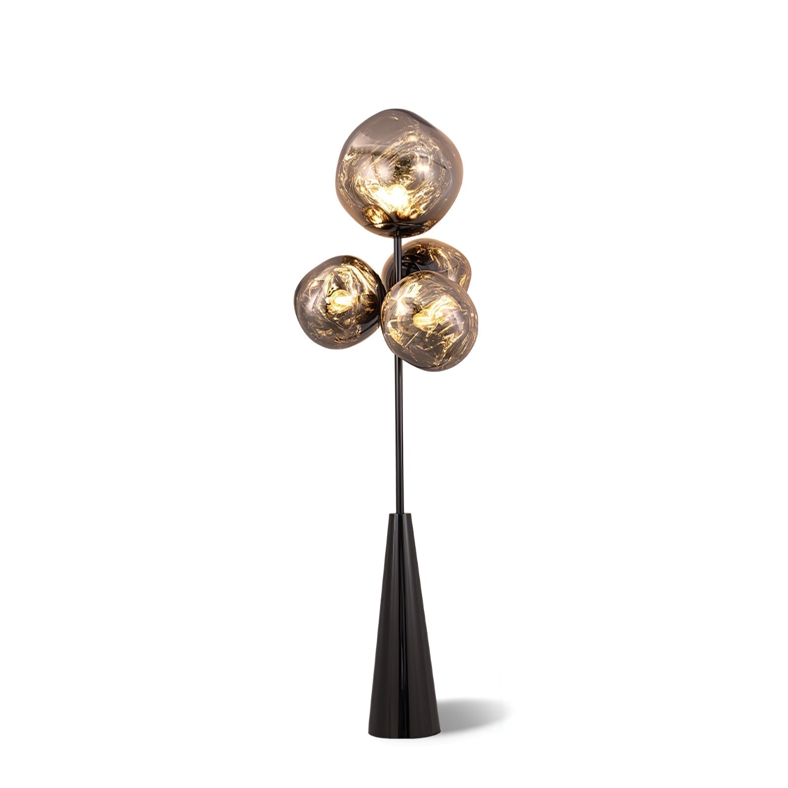 Decorative Melting Glass Column Floor Lamp Standing Light with Marble Base