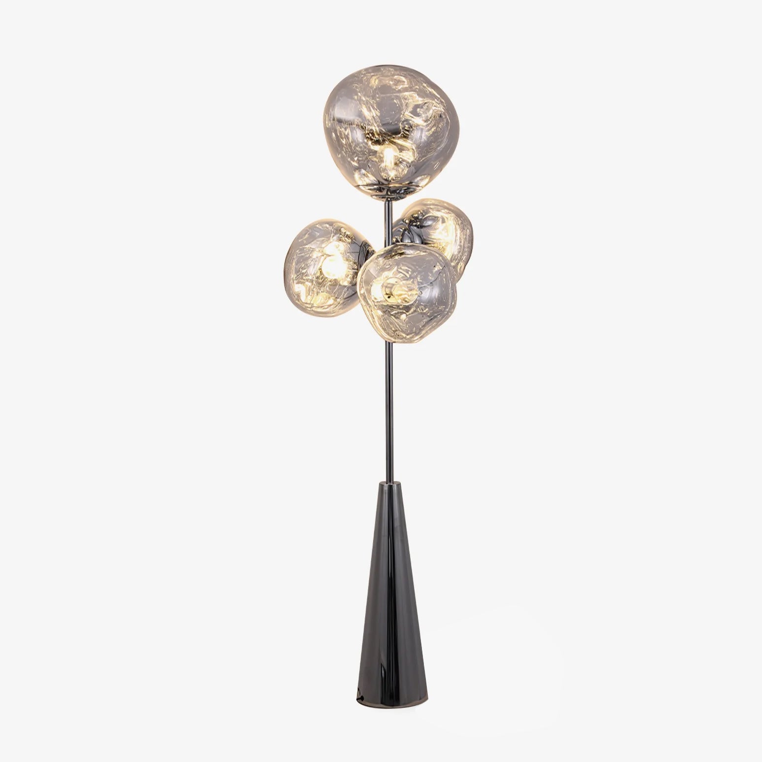 Decorative Melting Glass Column Floor Lamp Standing Light with Marble Base