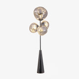 Decorative Melting Glass Column Floor Lamp Standing Light with Marble Base