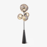 Decorative Melting Glass Column Floor Lamp Standing Light with Marble Base
