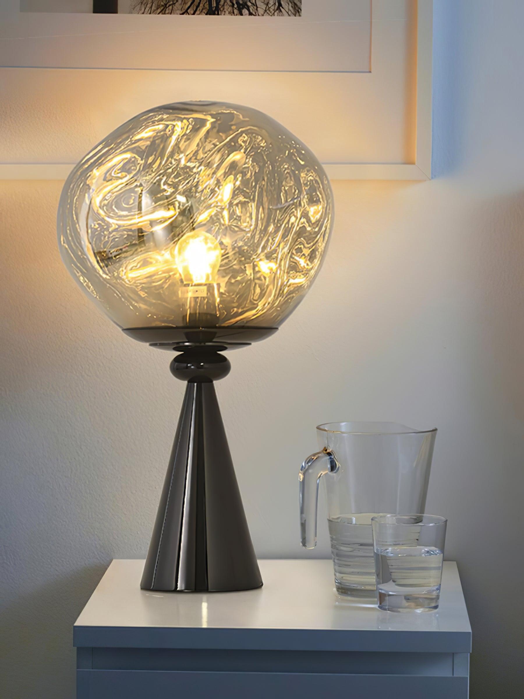 Contemporary Molten Glass Lava Cone Table Lamp for Modern Ambient Lighting