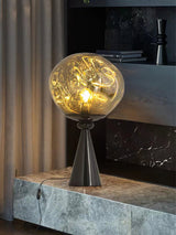 Contemporary Molten Glass Lava Cone Table Lamp for Modern Ambient Lighting