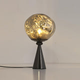 Contemporary Molten Glass Lava Cone Table Lamp for Modern Ambient Lighting