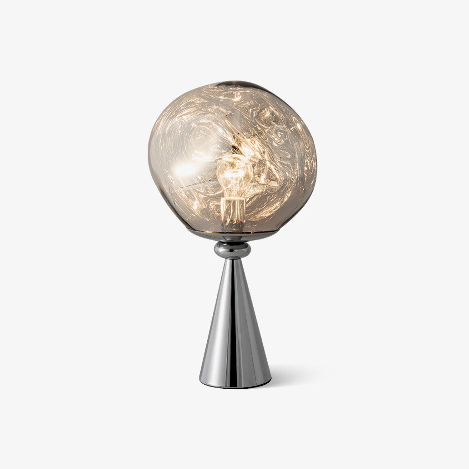 Contemporary Molten Glass Lava Cone Table Lamp for Modern Ambient Lighting