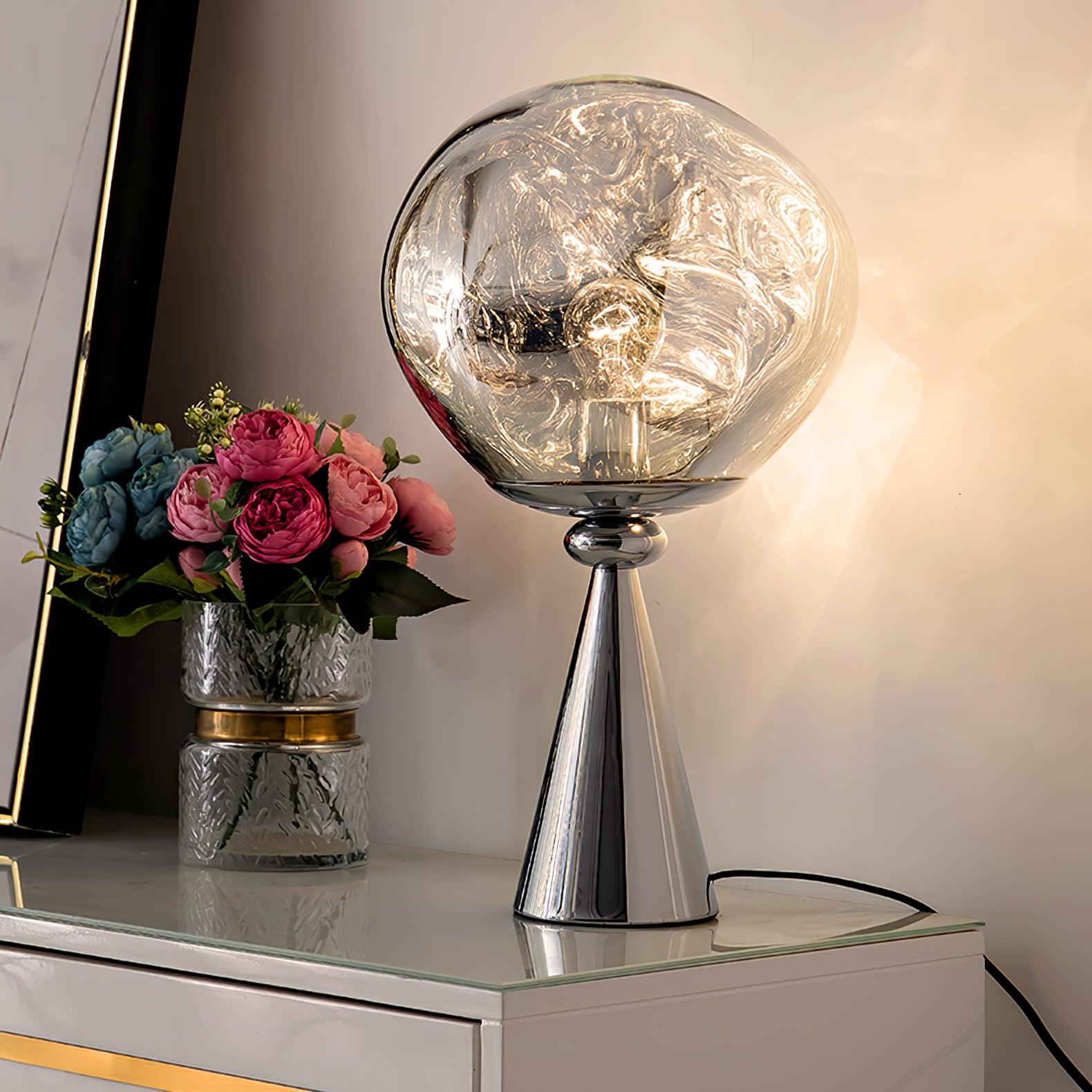 Contemporary Molten Glass Lava Cone Table Lamp for Modern Ambient Lighting